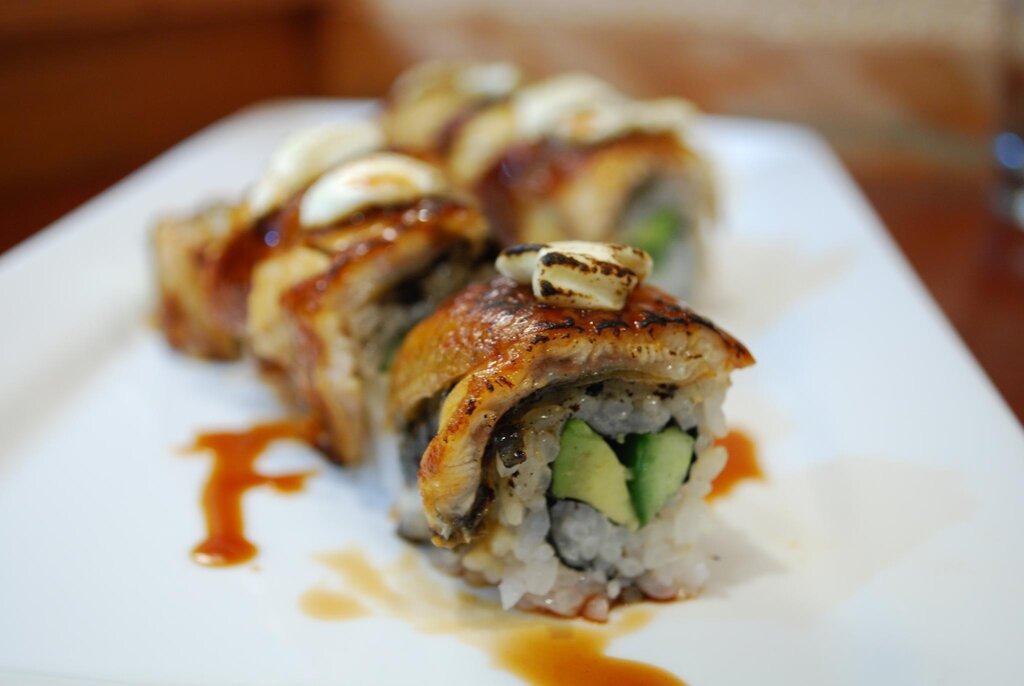 Traditional Japanese Sushi Rolls - Eel Roll Unagi Maki Traditional Japanese Sushi Rolls - Eel Roll Unagi Maki